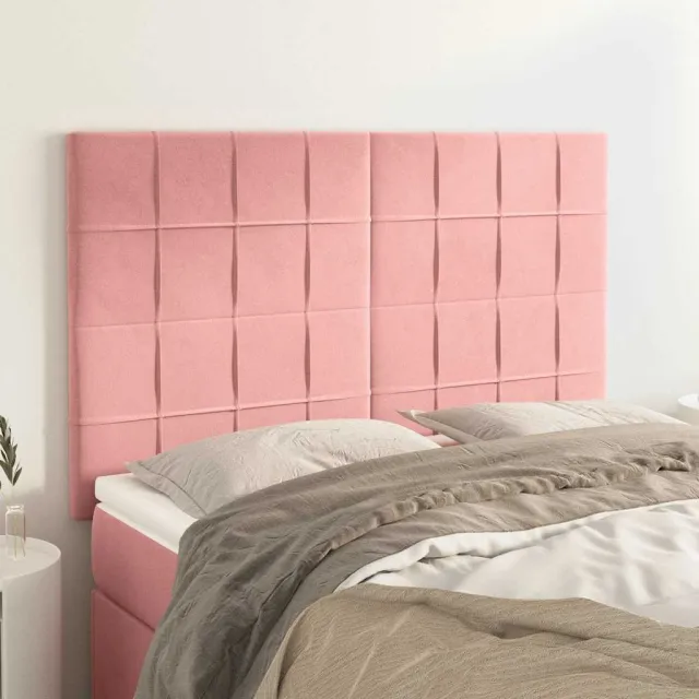 vidaXL Hoofdbord roze 144x5x118/128 cm fluweel
