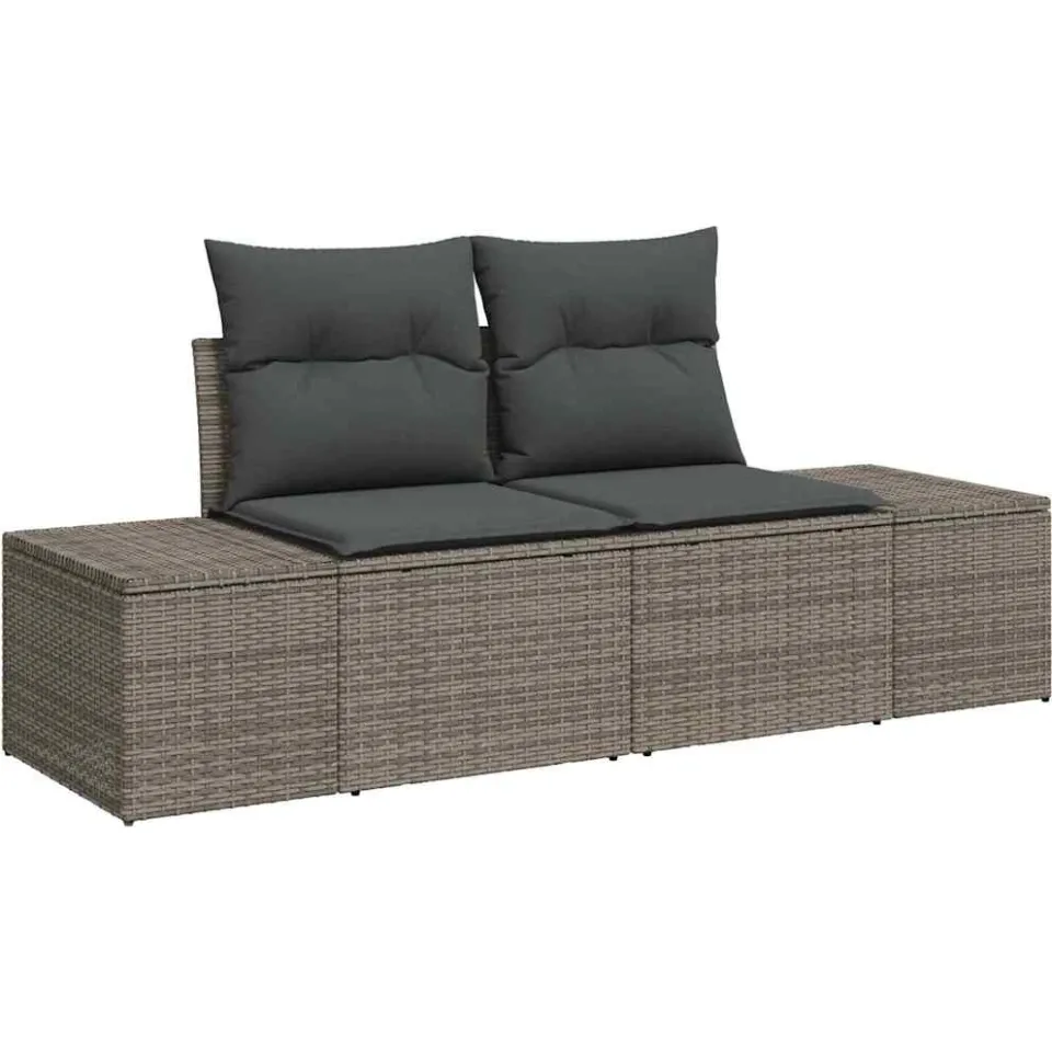 vidaXL Tuinbankenset 8 st Grijs poly rattan