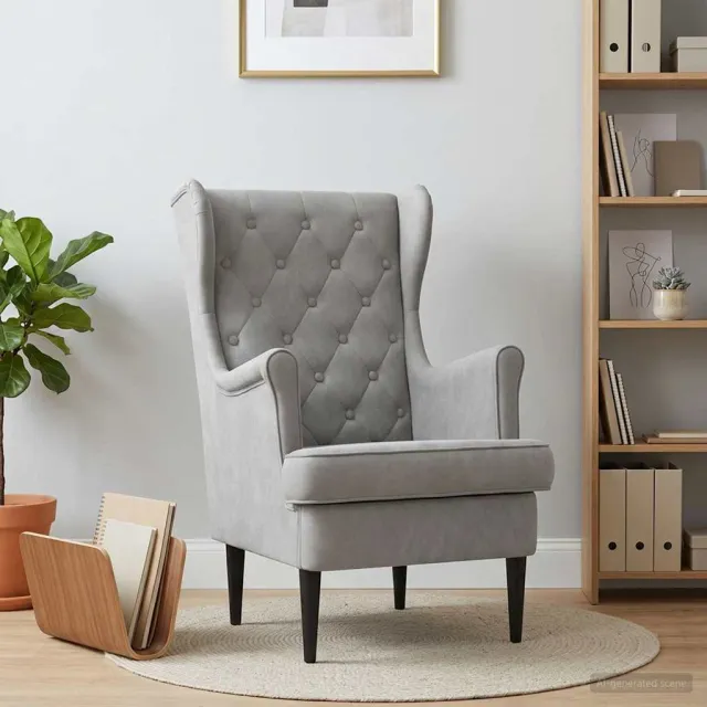 vidaXL Fauteuil Lichtgrijs Fluweel