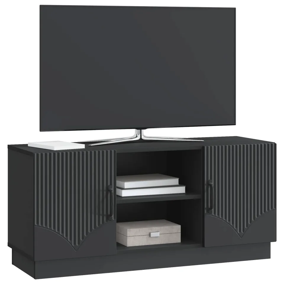 vidaXL TV-kast 102 x 34,5 x 47 cm Zwart Bewerkt hout