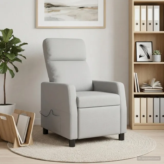 vidaXL Massage Recliner Wolkengrijs Stof grijs