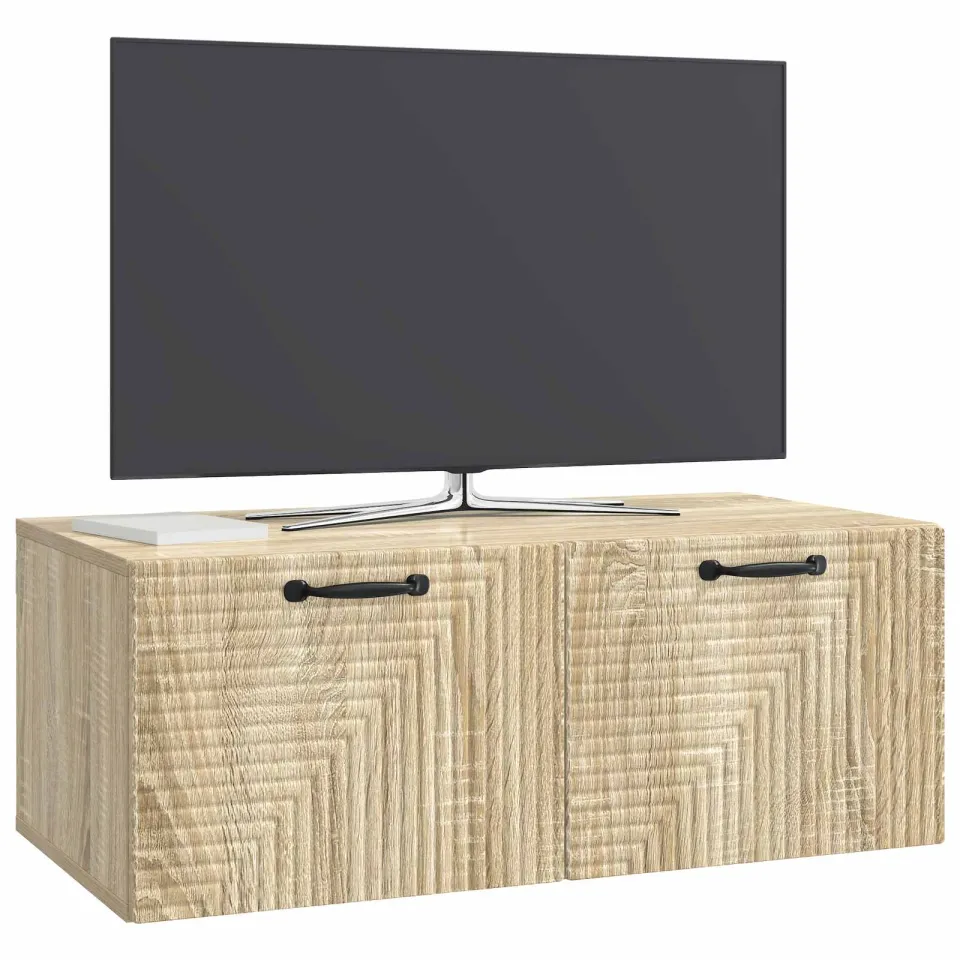 vidaXL Wandbeugel TV-kast Sonoma Eiken 78,5 x 41 x 30 cm Bewerkt hout, foto 3
