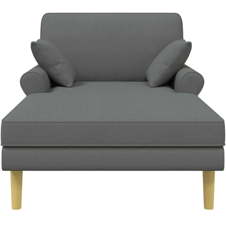 vidaXL Chaise longue Donkergrijs Stof