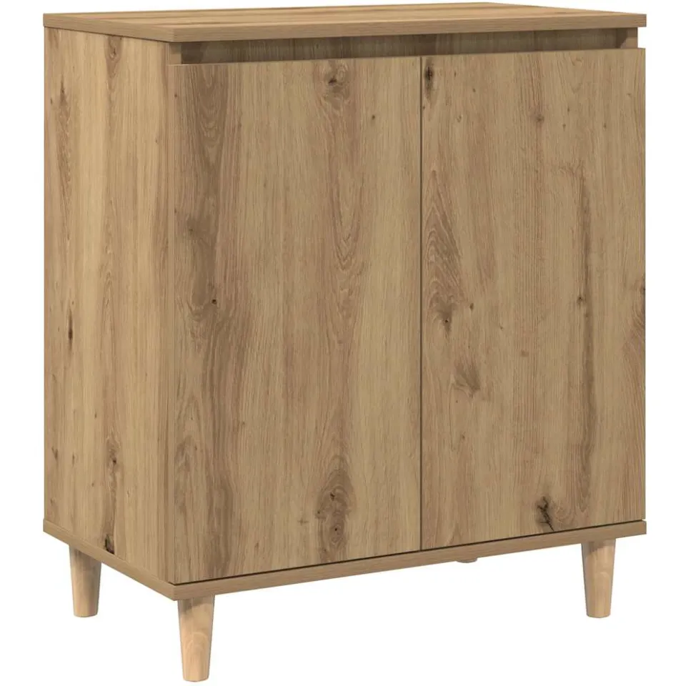 vidaXL Dressoir 60x35x70 cm bewerkt hout artisanaal eikenkleur Bruin