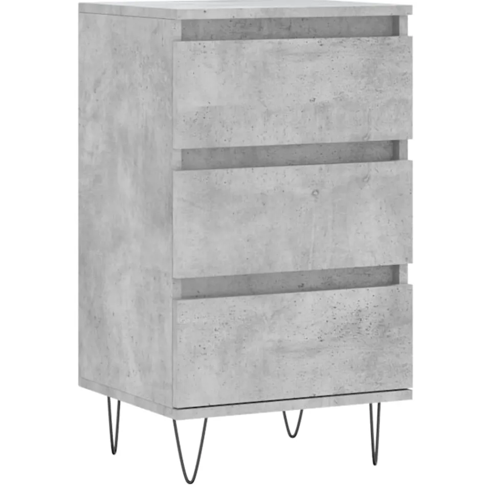 vidaXL Dressoir 40x35x70 cm bewerkt hout betongrijs grijs, foto 3