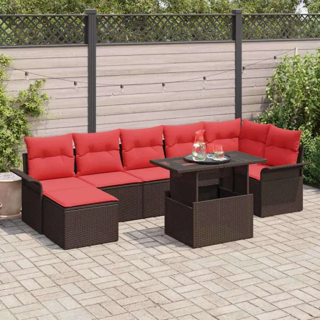 vidaXL Tuin Sofa Set 8 st Bruin poly rattan, foto 2