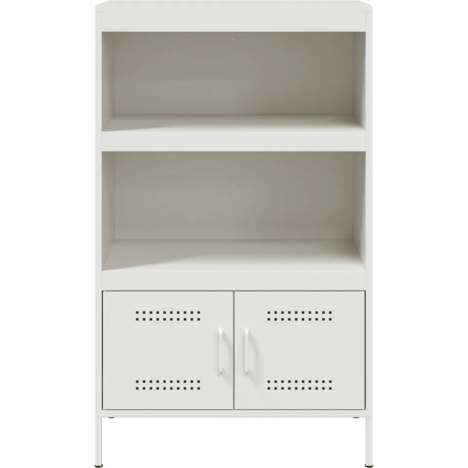 vidaXL Hoge kast 68x39x113 cm staal wit, foto 4