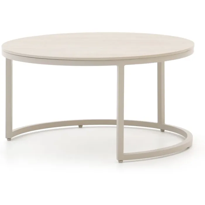 Bellagio tuinmeubelen Bellagio Oriago lounge tuintafelset ø85cm(h:45cm)/ø78cm (h:36cm) taupe, foto 3