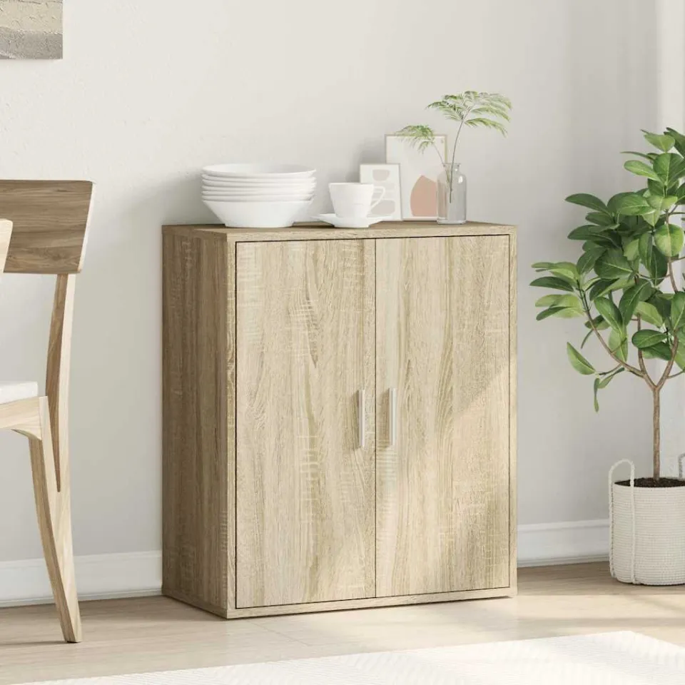 vidaXL Dressoir 79x38x80 cm bewerkt hout sonoma eikenkleurig, foto 3