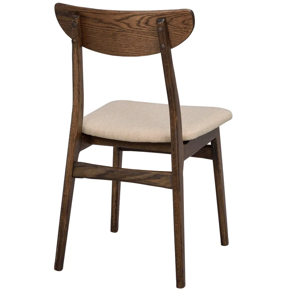 Rowico Home Rodham houten eetkamerstoel donker eiken - gestoffeerde zitting beige, foto 4