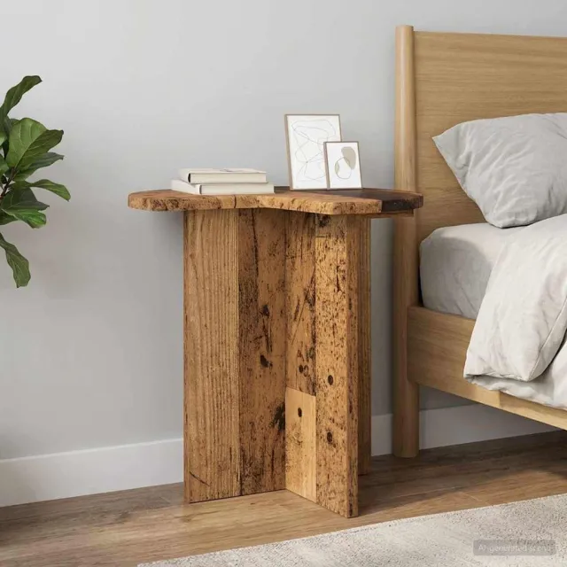 vidaXL Bijzettafel 2 st Oud hout Ø 39 x 38 cm Bewerkt hout Bruin