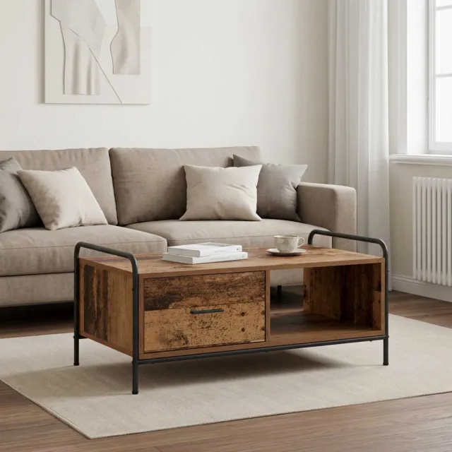vidaXL Salontafel Oud hout 90 x 49 x 41 cm Bewerkt hout Bruin