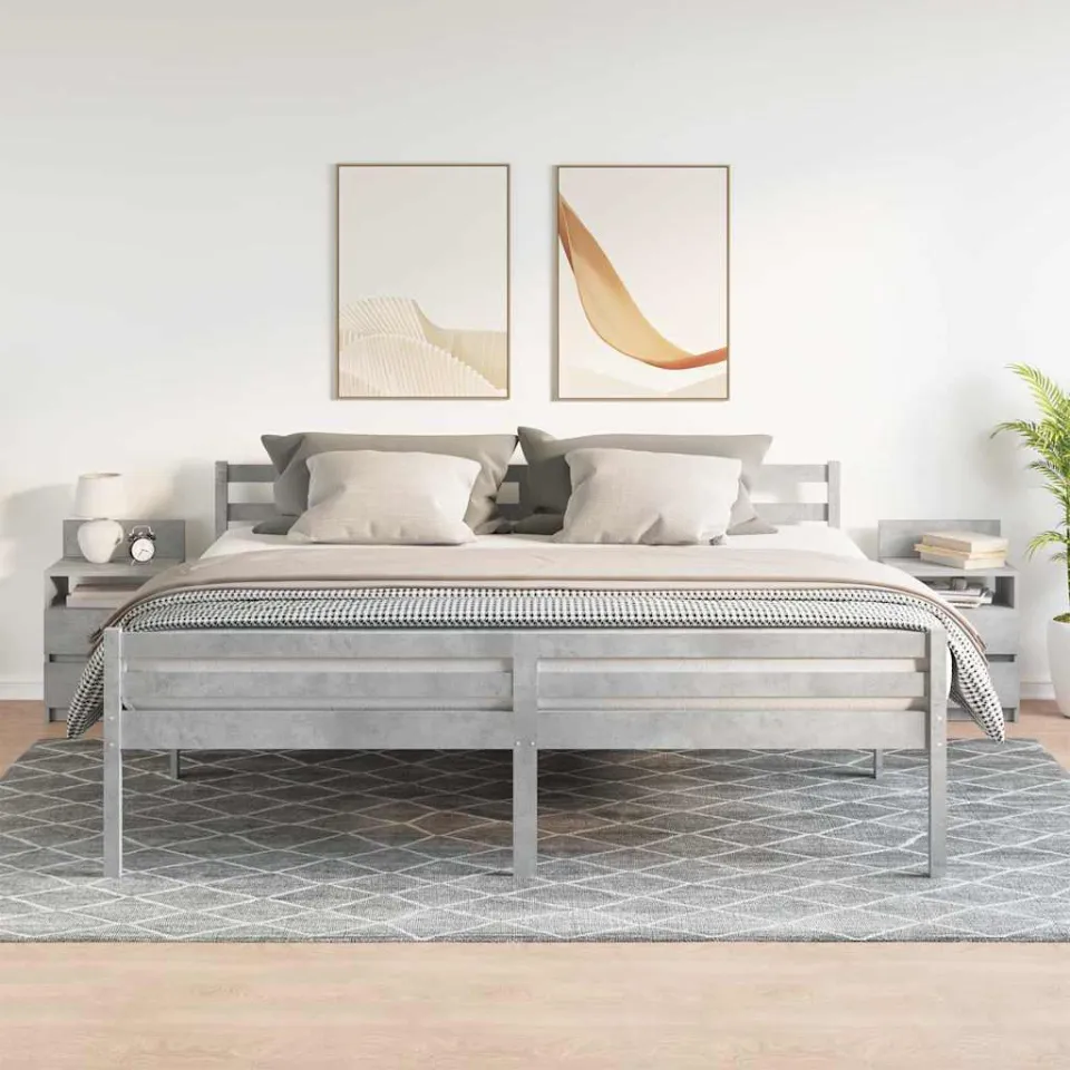 vidaXL Nachtkastjes 2 st met 2 lades 40x33x60 cm betongrijs grijs, foto 2