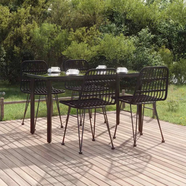 vidaXL 5-delige Tuinset poly rattan zwart, foto 2