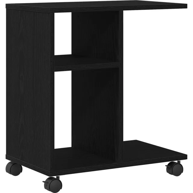vidaXL Bijzettafel - Zwart - eiken - 50 - x - 30 - x - 55 - cm - Bewerkt - hout Zwart eiken
