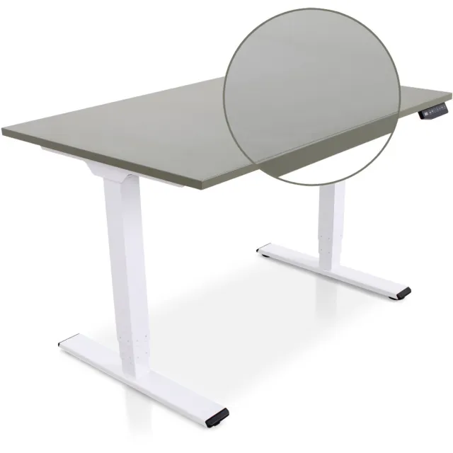 Multi Ratio Lineaflex MRC COMFORT Zit-Sta Bureau – Elektrisch Verstelbaar – 140x80 cm – Blad Forest Green – Wit Frame – ARBO Norm NEN-EN 527 – Met memorybediening – 100 KG Draagvermogen – 130 cm Hoog - Inclusief Kabelmanagement!