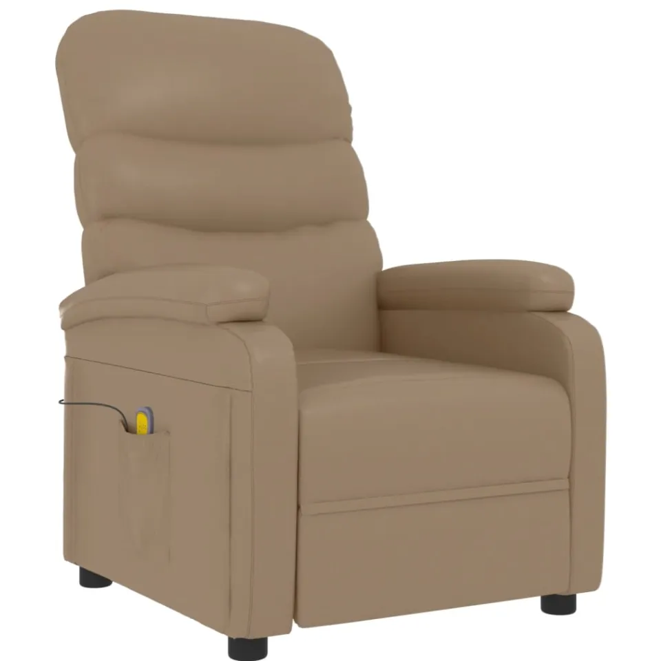 vidaXL Massagestoel kunstleer cappuccinokleurig Bruin