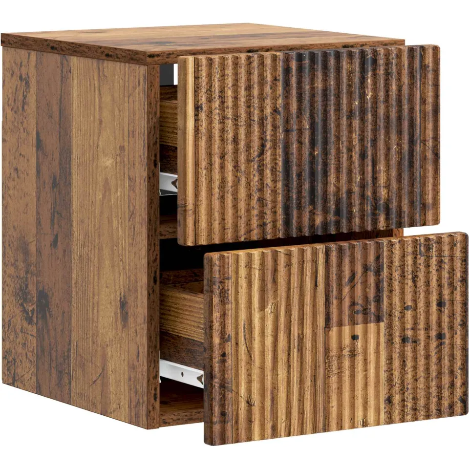 vidaXL Wandbeugel Bedkast Oud hout 33 x 34,5 x 40 cm Bewerkt hout bruin, foto 4