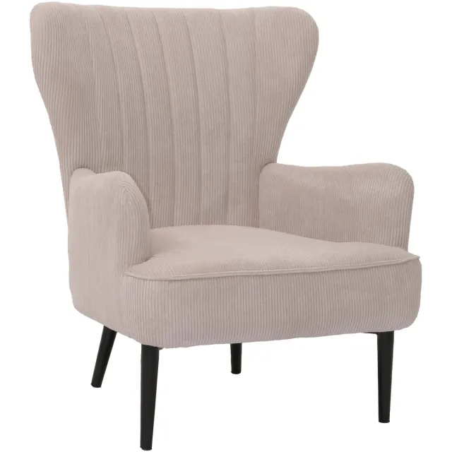 MCW Loungestoel MCW-K37, cocktail-/oorstoel, gestoffeerde stoel, retro-vintage, corduroy (290 g/m²) ~ beige