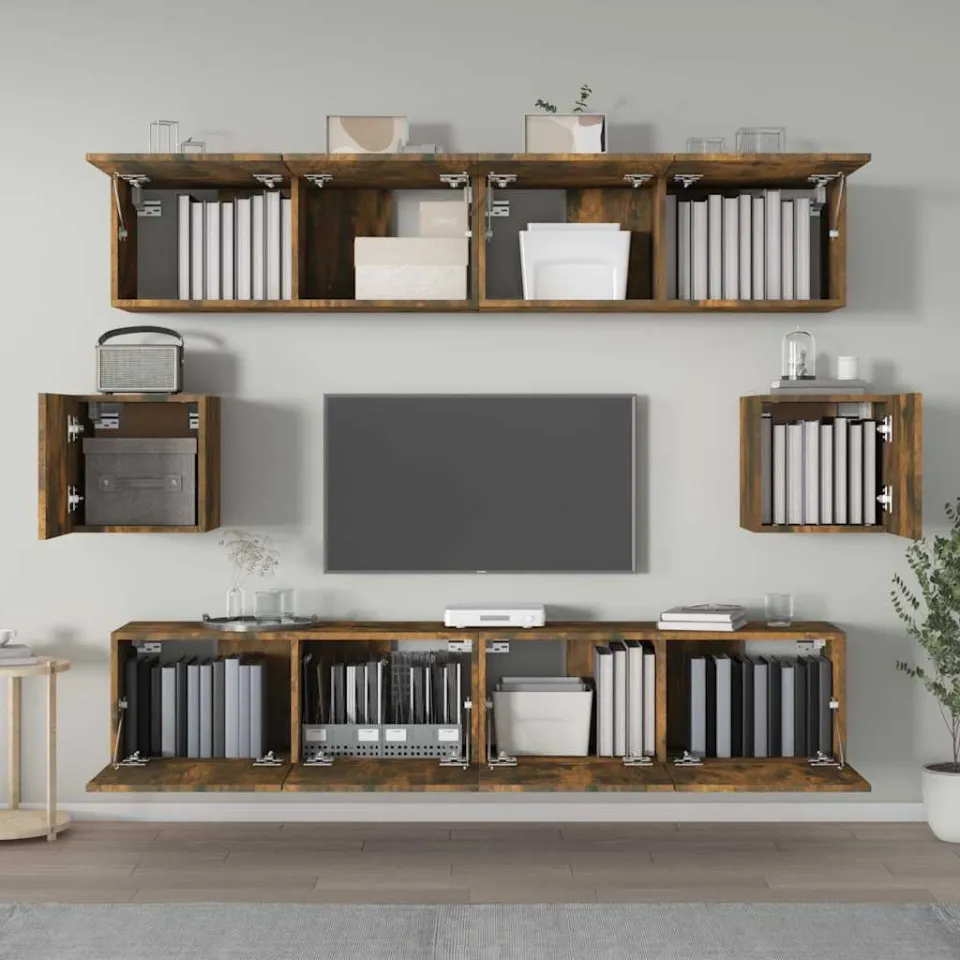 vidaXL 6-delige Tv-meubelset bewerkt hout gerookt eikenkleurig, foto 3