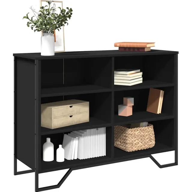 vidaXL Dressoir 101x35,5x74,5 cm bewerkt hout zwart