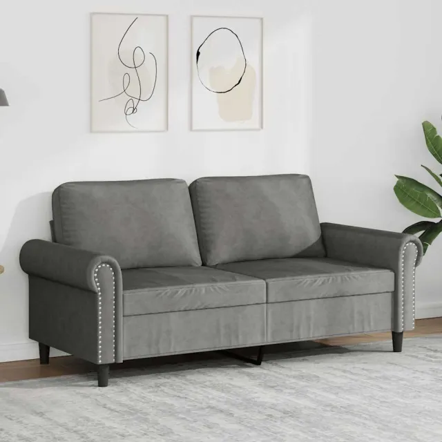 vidaXL Tweezitsbank 140 cm fluweel donkergrijs