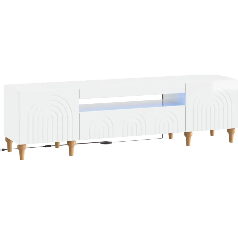 vidaXL LED tv-meubel ALKMAAR 153 x 35 x 43 cm Hoogglans Wit, foto 3