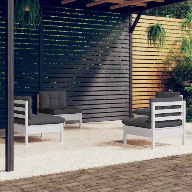 vidaXL 4-delige Loungeset met antracietkleurige kussens grenenhout, foto 2