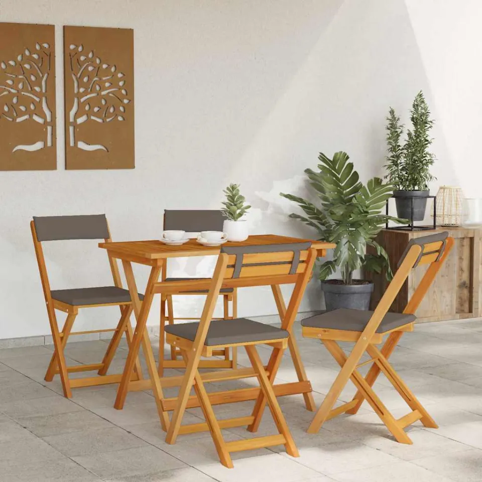 vidaXL Bistroset 5 st Olie naturel Massief Acaciahout, foto 3