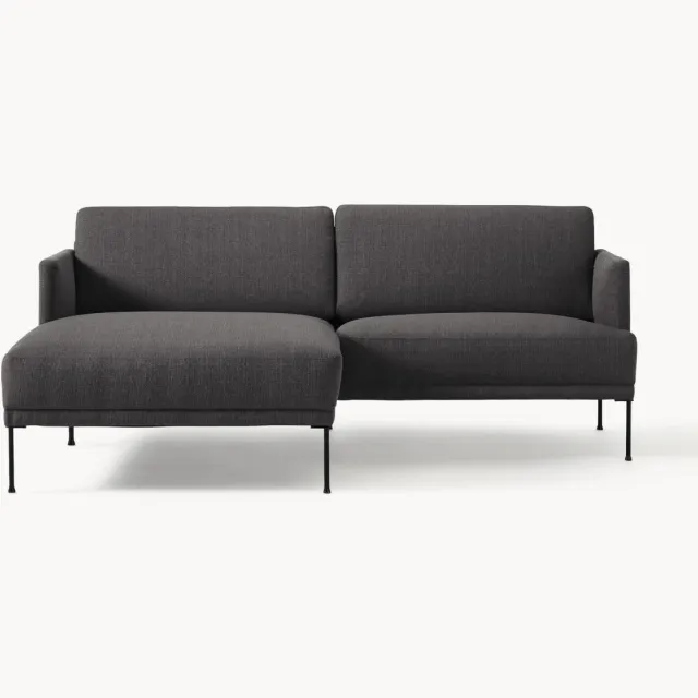 Westwing Collection Kleine hoekbank Fluente antraciet