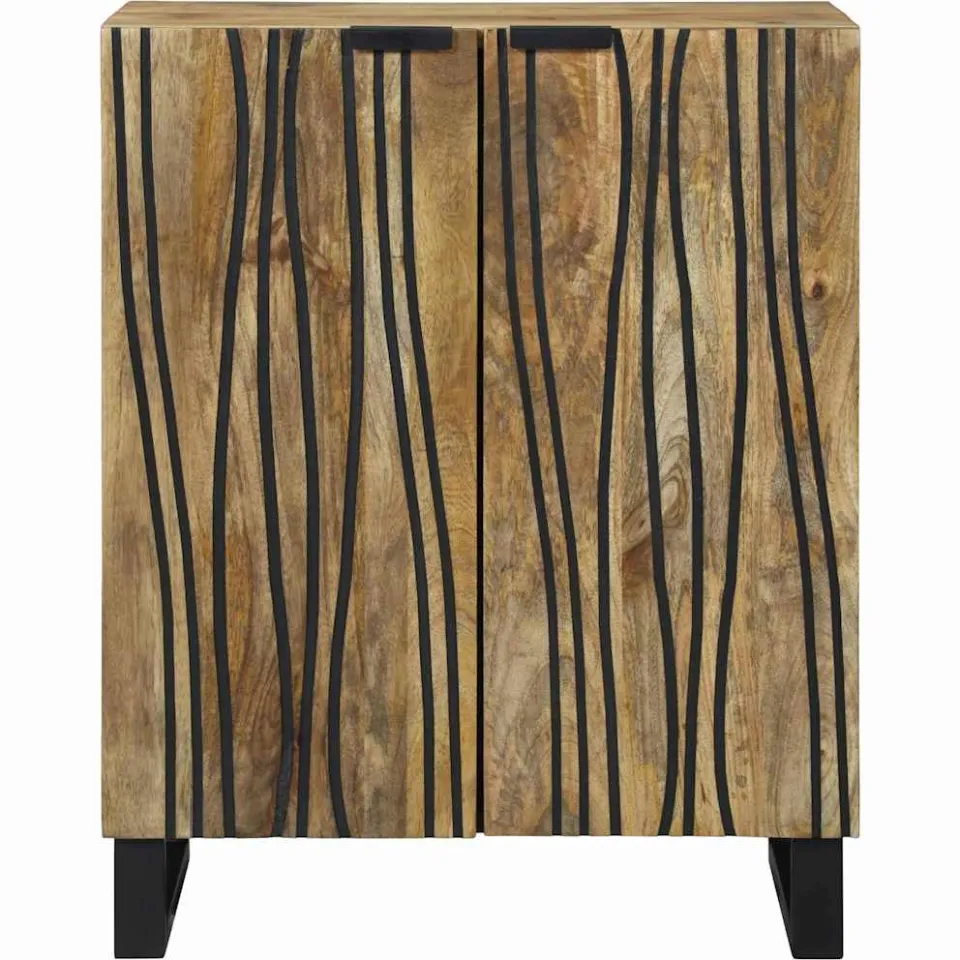 vidaXL Dressoir Naturel 60 x 33 x 75 cm Massief Mango Hout, foto 3