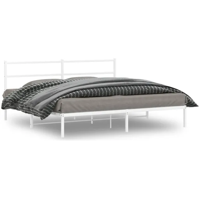 vidaXL Bedframe met hoofdbord metaal wit 180x200 cm