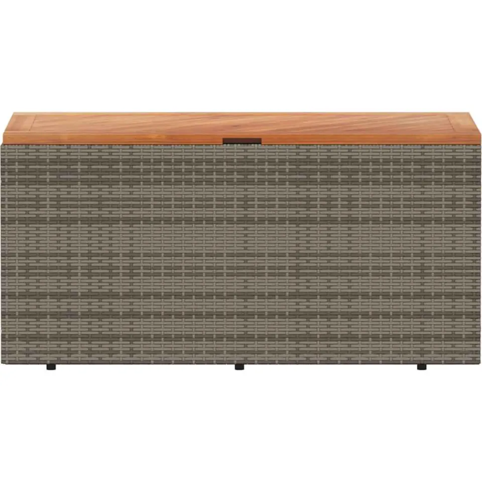 vidaXL Tuinbox 110x50x54 cm poly rattan en acaciahout grijs, foto 4