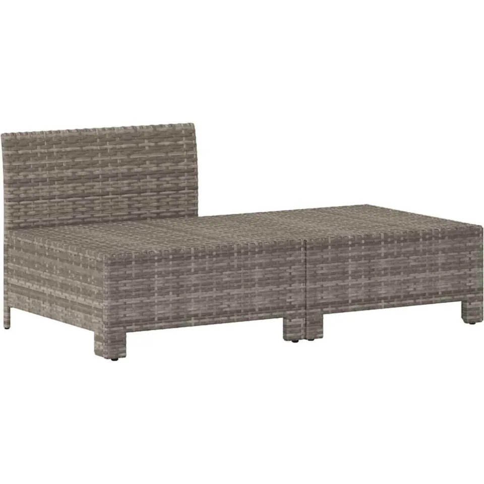 vidaXL 2-delige tuinloungeset met kussens grijs poly rattan, foto 3