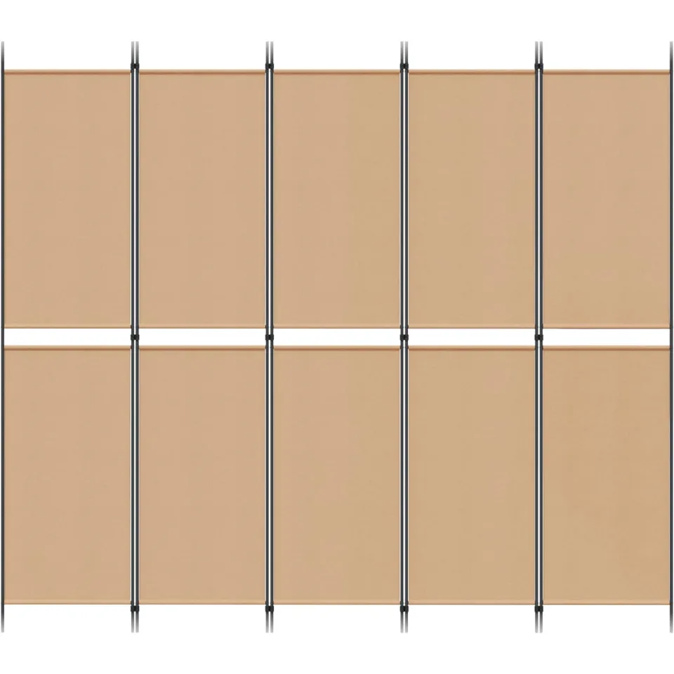 vidaXL 5-Panel Room Divider Beige 250 x 220 cm Stof
