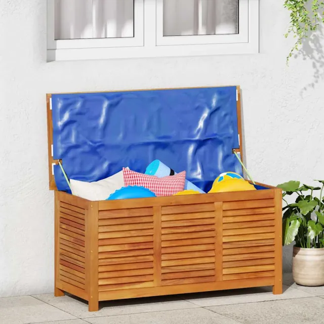 vidaXL Tuinbox met jaloezieën 113x50x56 cm massief acaciahout Bruin