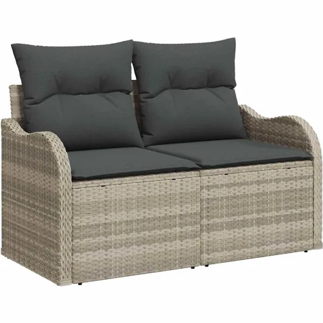 vidaXL Tuin Sofa Set 10 st Lichtgrijs poly rattan