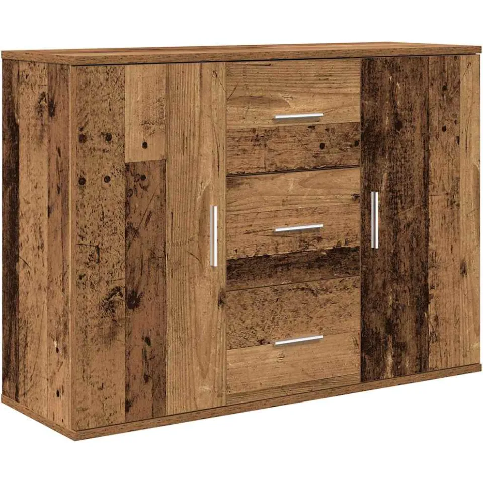 vidaXL Dressoir 90x29,5x65 cm bewerkt hout oud houtkleurig bruin, foto 3