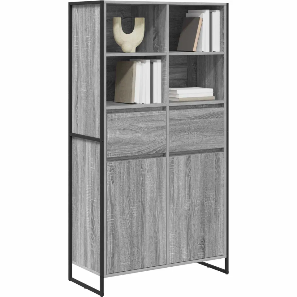 vidaXL Dressoir Grijs Sonoma 81 x 36 x 150.5 cm Bewerkt hout