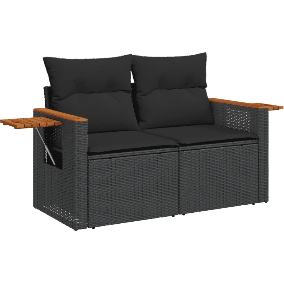 vidaXL Patio Sofa Set 11-zits Black, foto 4