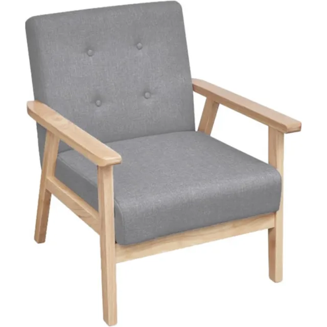 vidaXL Fauteuil - stof - lichtgrijs