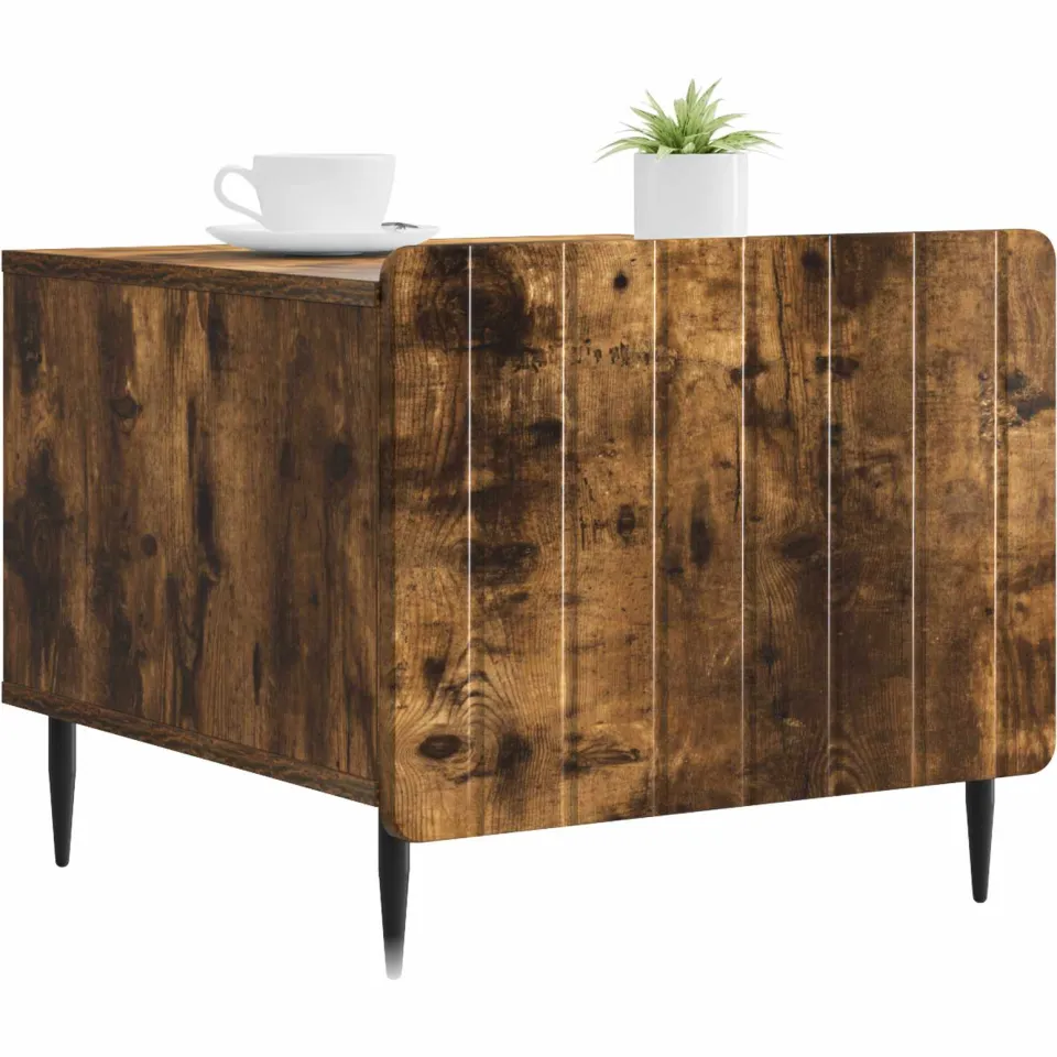 vidaXL Salontafel met lade Gerookt eiken 49 x 50 x 42 cm Bewerkt hout Bruin