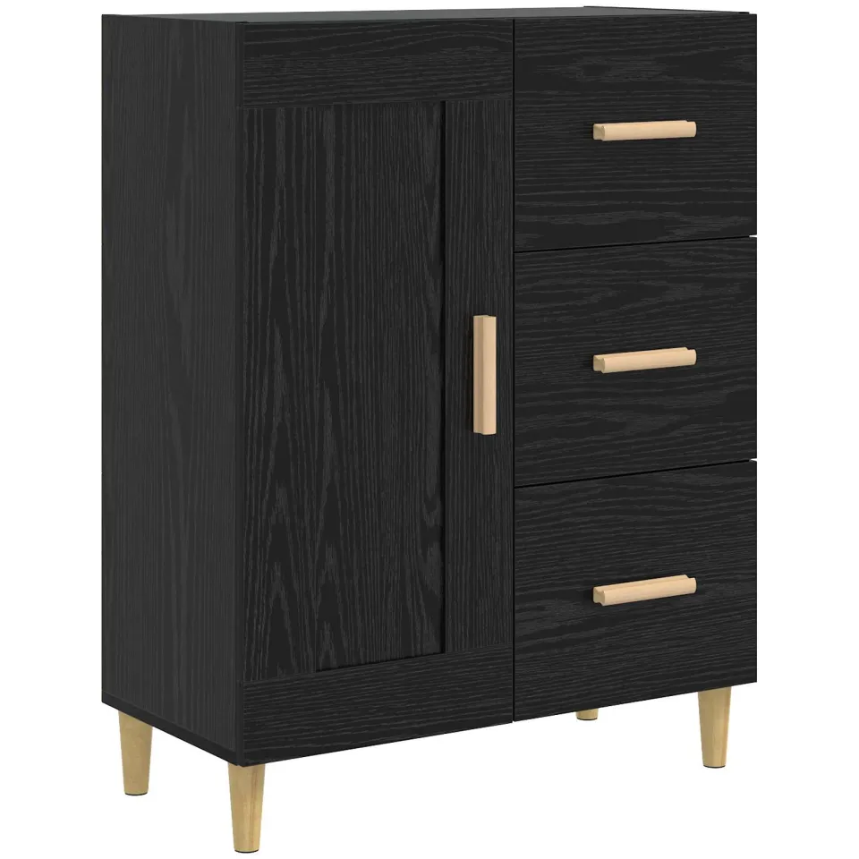 vidaXL Dressoir Zwart eiken 69,5 x 34 x 90 cm Bewerkt hout, foto 3