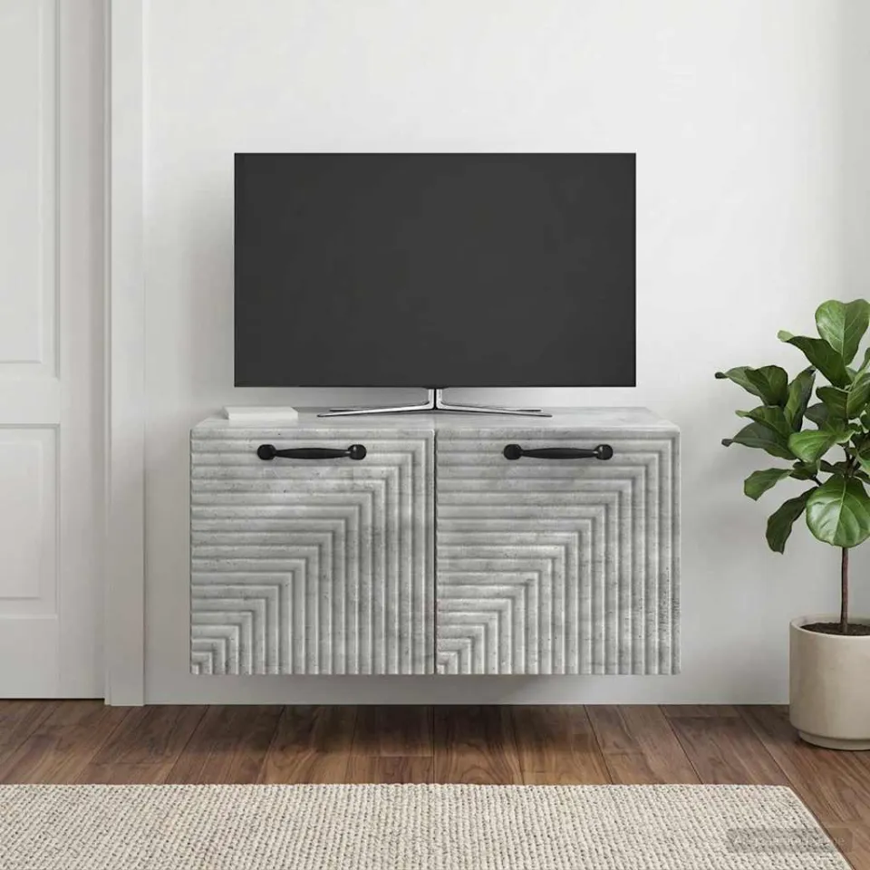 vidaXL Wandbeugel TV-kast Betongrijs 59,5 x 41 x 30 cm Bewerkt hout grijs, foto 4