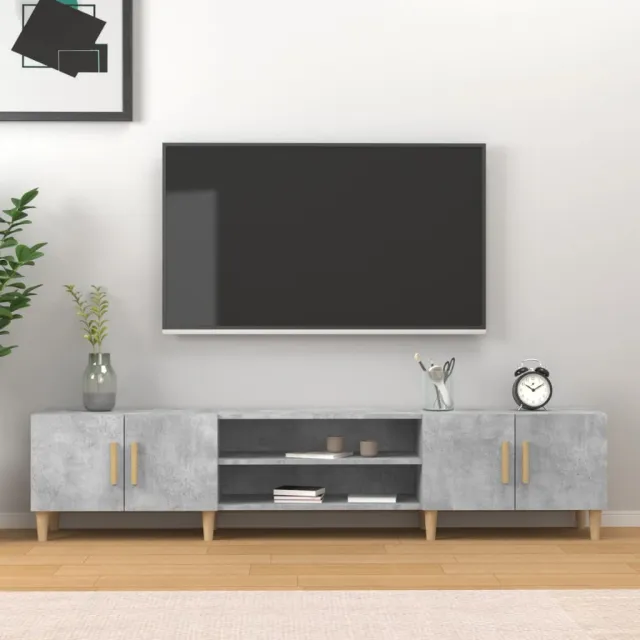 vidaXL Tv-meubel 180x31,5x40 cm bewerkt hout betongrijs grijs, foto 2