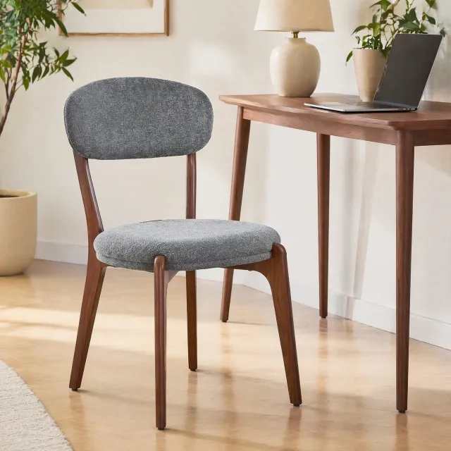 CHICFURN Eetkamerstoel - Set van 2 - Metalen frame - Grijs