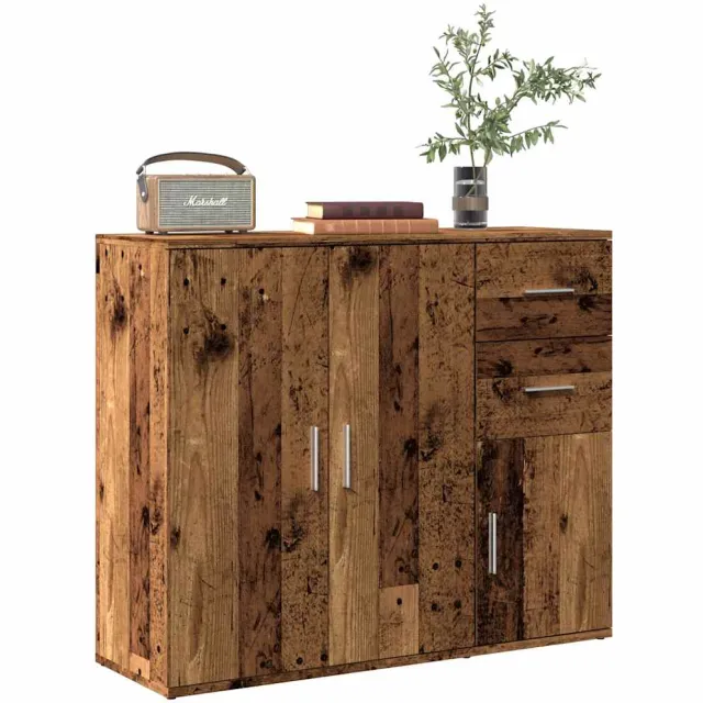vidaXL Dressoir 91x29,5x75 cm bewerkt hout oud houtkleurig Bruin