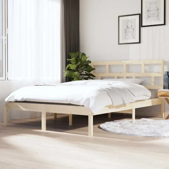 vidaXL Bedframe massief hout 120x190 cm Bruin