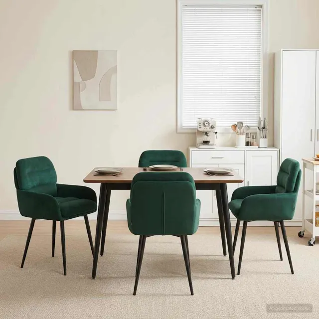vidaXL Eettafelstoelen 4 st fluweel Donkergroen 59 x 59,5 x 90 cm