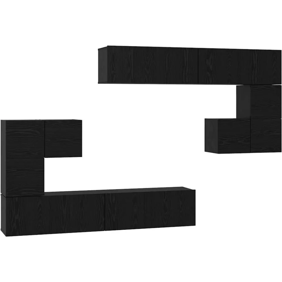 vidaXL TV Eenheden 4 st 80 x 30 x 30 cm Zwart Eiken, foto 3